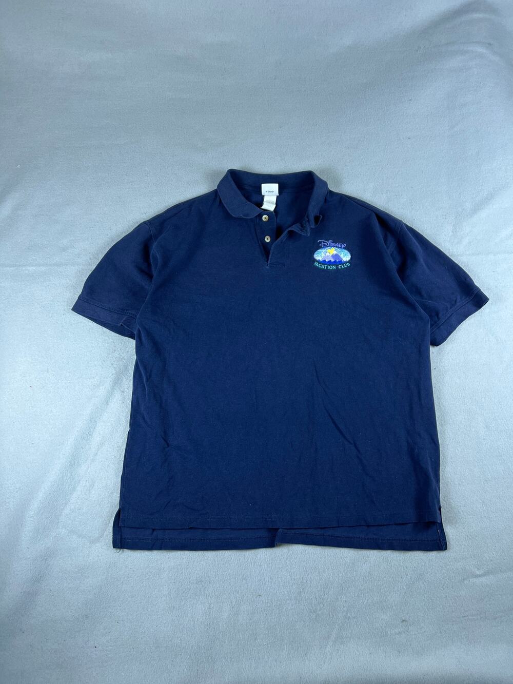 Vintage Disney Vacation Club Polo Shirt Mens L Blue Short Sleeve Pique Classic